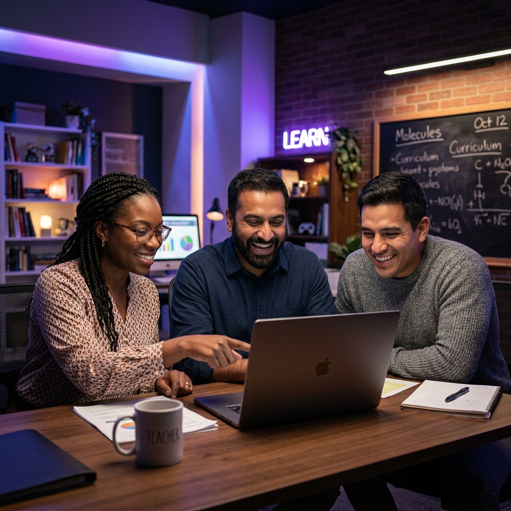 Teachers collaborating with AI tools